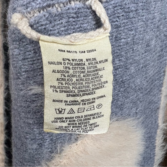 Anthropologie Moth Eyelash Polka Dot Long Cardigan Sweater XS/S Women’s Fuzzy - Picture 9 of 10